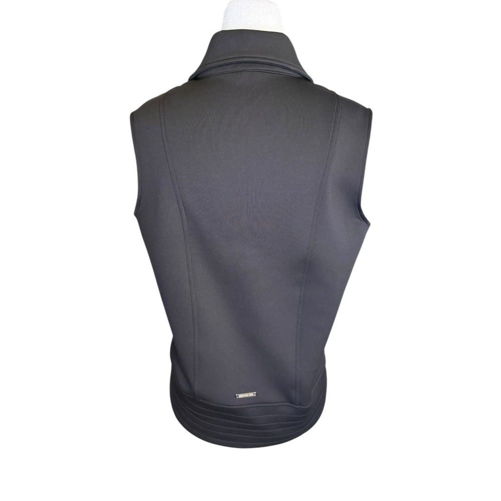 Marc New York Womens Black Asymmetrical Zip Moto Vest Stretch Size Medium - Picture 3 of 8